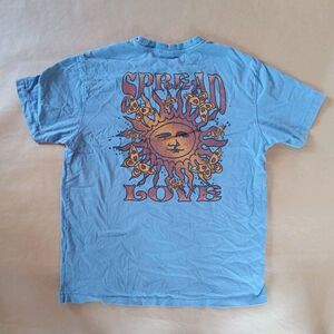 Loose Fit Cotton On Garments Graphic T Shirt Large Blue Sun Butterflies Love